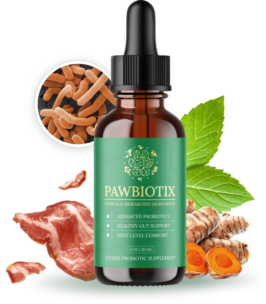 PawBiotix canine probiotic dropper bottle